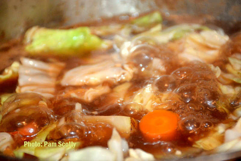 Polish Cabbage Soup - bring stock to boil